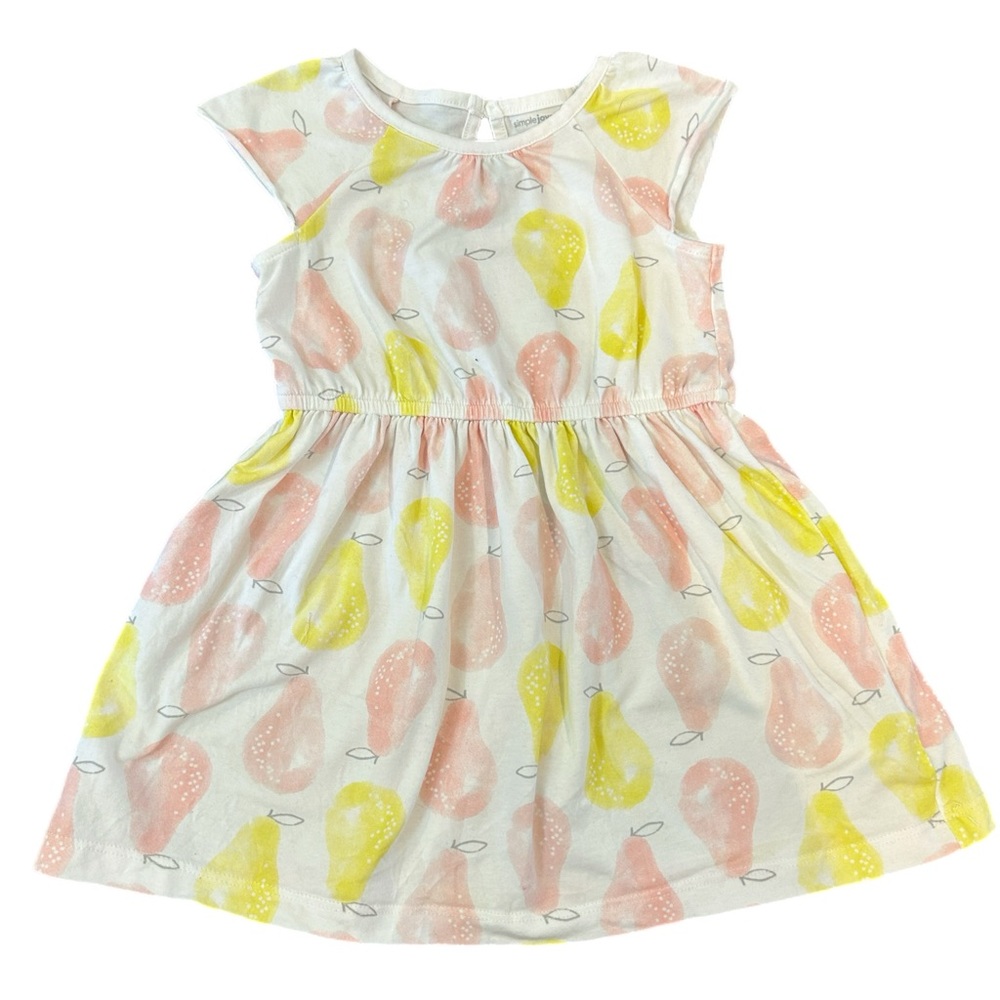 2 for $10 ⭐️ Baby Girl short sleeve elastic waist summer dress white pink yellow